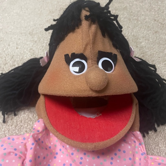 Hand Puppet African American Girl (mouth is cut for playfood to be inserted) - Picture 3 of 4